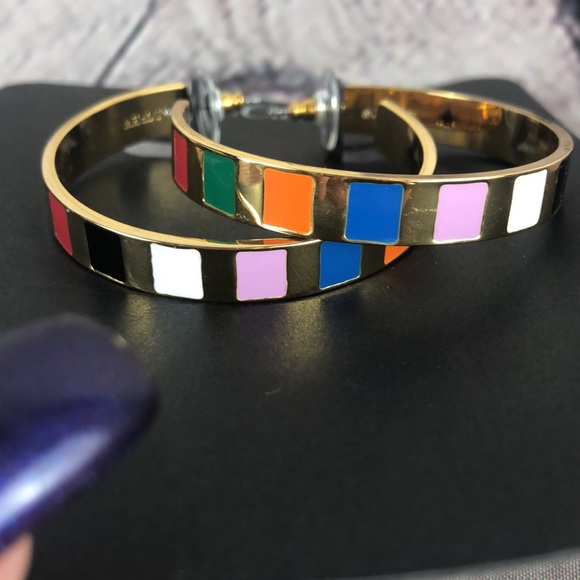 J. Crew Rainbow Gold Hoop Earrings - Picture 3 of 8